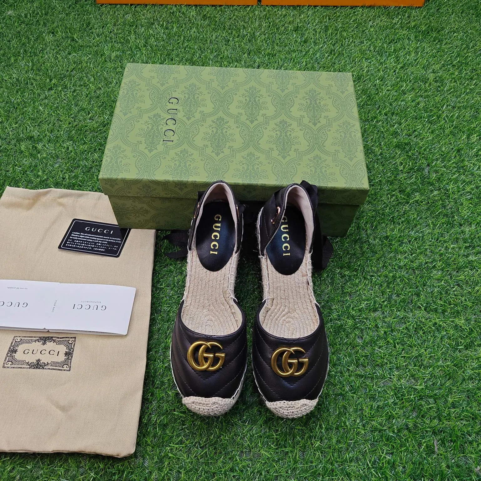 💕💕Factory direct selling price p440💕💕 GUCCI wedge fisherman sandals thick-soled straw high-end quality fabric: double G fabric electric embroidery lining: mixed sheepskin lining code number: 35～41
